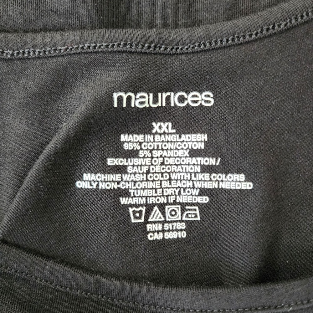 Maurice's Women's Scoop Neck Top Black XXL Short Sleeve - Picture 3 of 6